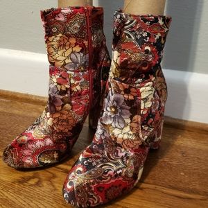Modcloth Red Velvet Booties